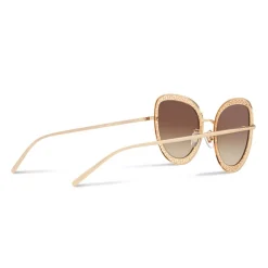 Dolce & Gabbana Eyewear Dolce & Gabbana - Cat Eye Devotion Sunglasses with Lace - Gold - Dolce & Gabbana Eyewear - Avvenice^ Sunglasses & Eyewear
