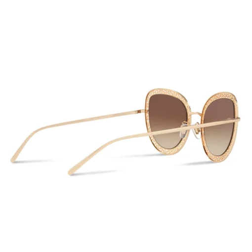 Dolce & Gabbana Eyewear Dolce & Gabbana - Cat Eye Devotion Sunglasses with Lace - Gold - Dolce & Gabbana Eyewear - Avvenice^ Sunglasses & Eyewear
