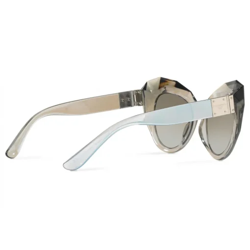 Dolce & Gabbana Eyewear Dolce & Gabbana - Cat Eye Sunglasses Stones & Logo Plaque - Silver Mirror High - Dolce & Gabbana Eyewear - Avvenice