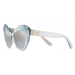Dolce & Gabbana Eyewear Dolce & Gabbana - Cat Eye Sunglasses Stones & Logo Plaque - Silver Mirror High - Dolce & Gabbana Eyewear - Avvenice