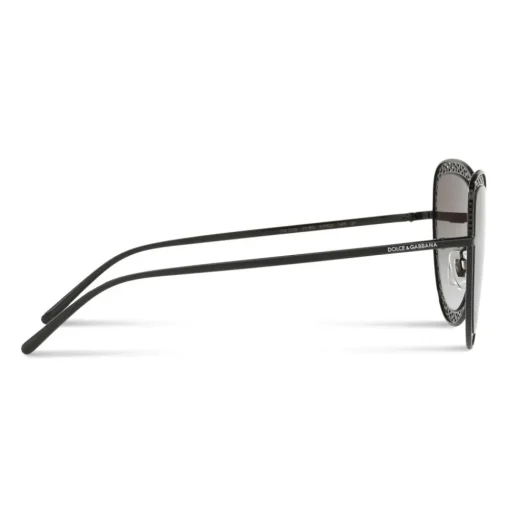 Dolce & Gabbana Eyewear Dolce & Gabbana - Cat Eye Devotion Sunglasses with Lace - Black - Dolce & Gabbana Eyewear - Avvenice
