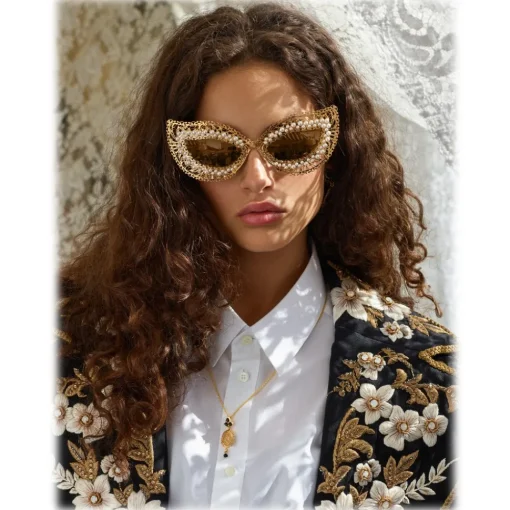 Dolce & Gabbana Eyewear Dolce & Gabbana - Cat Eye Sunglasses Filigree - Gold - Dolce & Gabbana Eyewear - Avvenice^ Sunglasses & Eyewear
