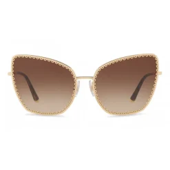 Dolce & Gabbana Eyewear Dolce & Gabbana - Cat-Eye Sunglasses with "Sacred Heart" Metal Profile - Gold & Havana - Dolce & Gabbana Eyewear - Avvenice