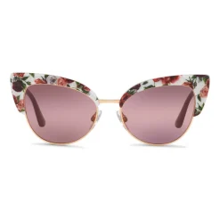 Dolce & Gabbana Eyewear Dolce & Gabbana - Cat-Eye Sunglasses in Floral Print Acetate - Burgundy - Dolce & Gabbana Eyewear - Avvenice