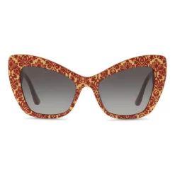Dolce & Gabbana Eyewear Dolce & Gabbana - Cat-Eye Acetate Sunglasses with "Sacred Heart" Decoration - Damasco Bordeaux Gold - Dolce & Gabbana Eyewear - Avvenice^ Sunglasses & Eyewear