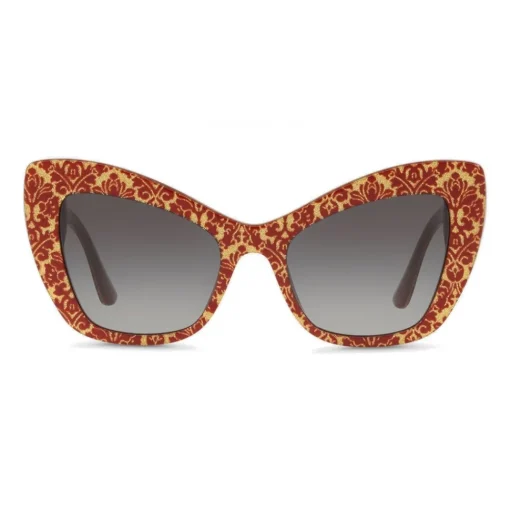 Dolce & Gabbana Eyewear Dolce & Gabbana - Cat-Eye Acetate Sunglasses with "Sacred Heart" Decoration - Damasco Bordeaux Gold - Dolce & Gabbana Eyewear - Avvenice^ Sunglasses & Eyewear