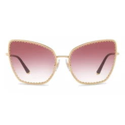 Dolce & Gabbana Eyewear Dolce & Gabbana - Cat-Eye Sunglasses with "Sacred Heart" Metal Profile - Gold & Bordeaux - Dolce & Gabbana Eyewear - Avvenice^ Sunglasses & Eyewear