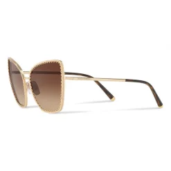 Dolce & Gabbana Eyewear Dolce & Gabbana - Cat-Eye Sunglasses with "Sacred Heart" Metal Profile - Gold & Havana - Dolce & Gabbana Eyewear - Avvenice