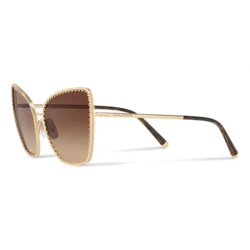 Dolce & Gabbana Eyewear Dolce & Gabbana - Cat-Eye Sunglasses with "Sacred Heart" Metal Profile - Gold & Havana - Dolce & Gabbana Eyewear - Avvenice