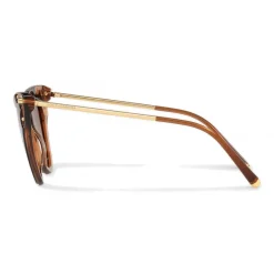 Dolce & Gabbana Eyewear Dolce & Gabbana - Cat-Eye Sunglasses in Acetate with Metallic Details - Havana and Brown - Dolce & Gabbana Eyewear - Avvenice