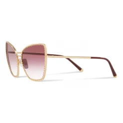 Dolce & Gabbana Eyewear Dolce & Gabbana - Cat-Eye Sunglasses with "Sacred Heart" Metal Profile - Gold & Bordeaux - Dolce & Gabbana Eyewear - Avvenice^ Sunglasses & Eyewear