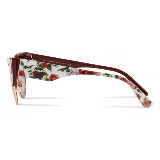 Dolce & Gabbana Eyewear Dolce & Gabbana - Cat-Eye Sunglasses in Floral Print Acetate - Burgundy - Dolce & Gabbana Eyewear - Avvenice