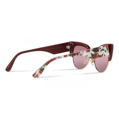 Dolce & Gabbana Eyewear Dolce & Gabbana - Cat-Eye Sunglasses in Floral Print Acetate - Burgundy - Dolce & Gabbana Eyewear - Avvenice