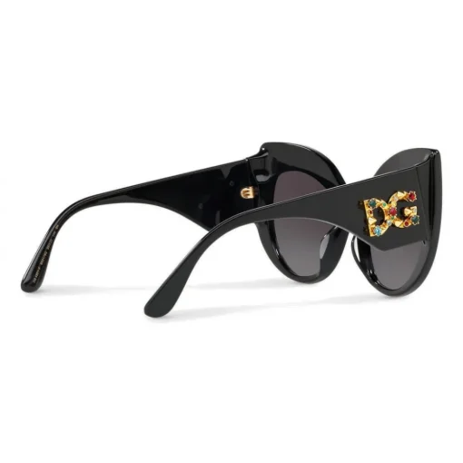 Dolce & Gabbana Eyewear Dolce & Gabbana - Cat-Eye Sunglasses in Acetate with DG Logo - Black - Dolce & Gabbana Eyewear - Avvenice