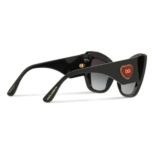 Dolce & Gabbana Eyewear Dolce & Gabbana - Cat-Eye Acetate Sunglasses with "Sacred Heart" Decoration - Black - Dolce & Gabbana Eyewear - Avvenice