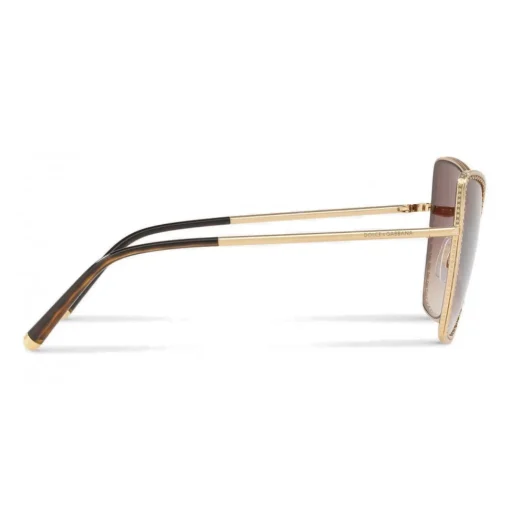 Dolce & Gabbana Eyewear Dolce & Gabbana - Cat-Eye Sunglasses with "Sacred Heart" Metal Profile - Gold & Havana - Dolce & Gabbana Eyewear - Avvenice