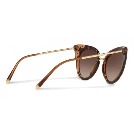 Dolce & Gabbana Eyewear Dolce & Gabbana - Cat-Eye Sunglasses in Acetate with Metallic Details - Havana and Brown - Dolce & Gabbana Eyewear - Avvenice
