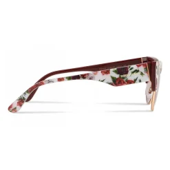 Dolce & Gabbana Eyewear Dolce & Gabbana - Cat-Eye Sunglasses in Floral Print Acetate - Burgundy - Dolce & Gabbana Eyewear - Avvenice