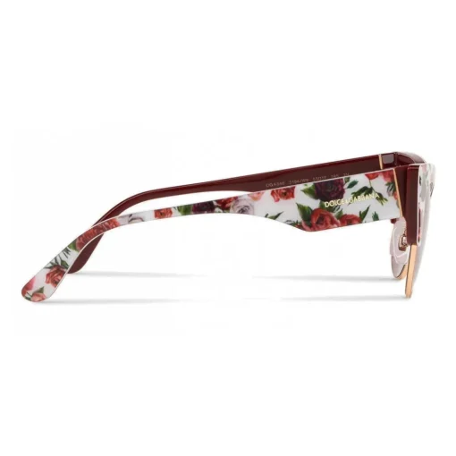 Dolce & Gabbana Eyewear Dolce & Gabbana - Cat-Eye Sunglasses in Floral Print Acetate - Burgundy - Dolce & Gabbana Eyewear - Avvenice