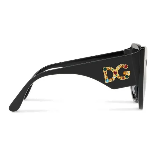 Dolce & Gabbana Eyewear Dolce & Gabbana - Cat-Eye Sunglasses in Acetate with DG Logo - Black - Dolce & Gabbana Eyewear - Avvenice