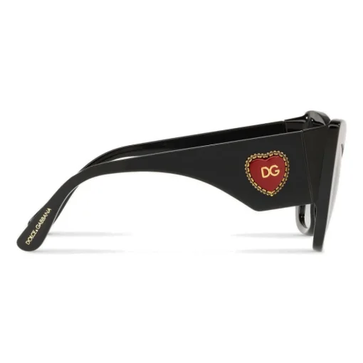 Dolce & Gabbana Eyewear Dolce & Gabbana - Cat-Eye Acetate Sunglasses with "Sacred Heart" Decoration - Black - Dolce & Gabbana Eyewear - Avvenice