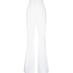 Dolce & Gabbana Dolce & Gabbana - Cream White Tailored Wide Leg Trousers - Dolce & Gabbana Exclusive Luxury Collection - Avvenice^ Trousers
