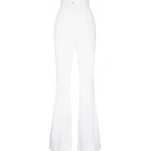 Dolce & Gabbana Dolce & Gabbana - Cream White Tailored Wide Leg Trousers - Dolce & Gabbana Exclusive Luxury Collection - Avvenice^ Trousers