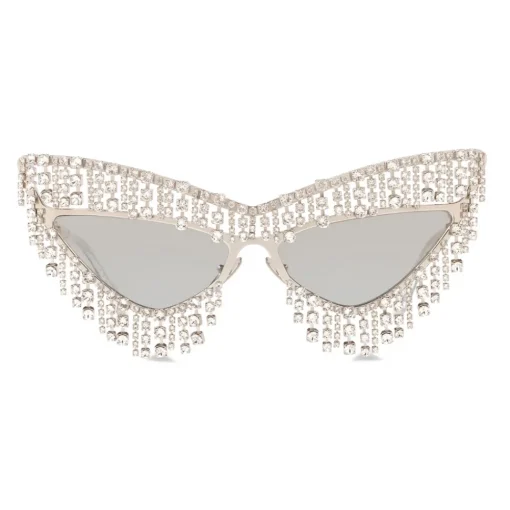 Dolce & Gabbana Eyewear Dolce & Gabbana - Crystals’ Rain Sunglasses - Silver - Dolce & Gabbana Eyewear - Avvenice