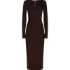 Dolce & Gabbana Dolce & Gabbana - Dark Brown Jersey Midi Dress - Dolce & Gabbana Exclusive Luxury Collection - Avvenice