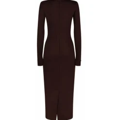 Dolce & Gabbana Dolce & Gabbana - Dark Brown Jersey Midi Dress - Dolce & Gabbana Exclusive Luxury Collection - Avvenice