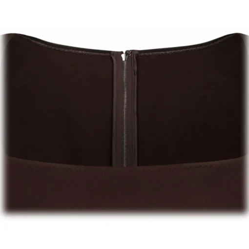 Dolce & Gabbana Dolce & Gabbana - Dark Brown Jersey Midi Dress - Dolce & Gabbana Exclusive Luxury Collection - Avvenice