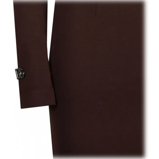 Dolce & Gabbana Dolce & Gabbana - Dark Brown Jersey Midi Dress - Dolce & Gabbana Exclusive Luxury Collection - Avvenice