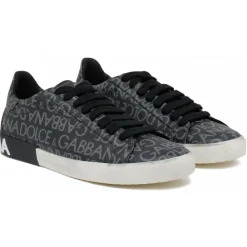 Dolce & Gabbana Dolce & Gabbana - Dark Grey and Light Grey Portofino Sneakers - Dolce & Gabbana Exclusive Luxury Collection - Avvenice