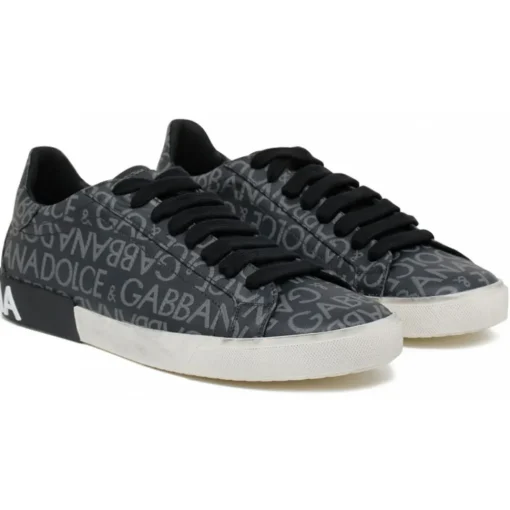 Dolce & Gabbana Dolce & Gabbana - Dark Grey and Light Grey Portofino Sneakers - Dolce & Gabbana Exclusive Luxury Collection - Avvenice