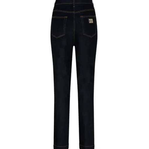 Dolce & Gabbana Dolce & Gabbana - Dark Navy Cotton Skinny Jeans - Dolce & Gabbana Exclusive Luxury Collection - Avvenice^ Trousers