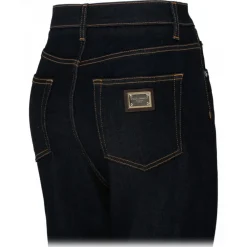 Dolce & Gabbana Dolce & Gabbana - Dark Navy Cotton Skinny Jeans - Dolce & Gabbana Exclusive Luxury Collection - Avvenice^ Trousers
