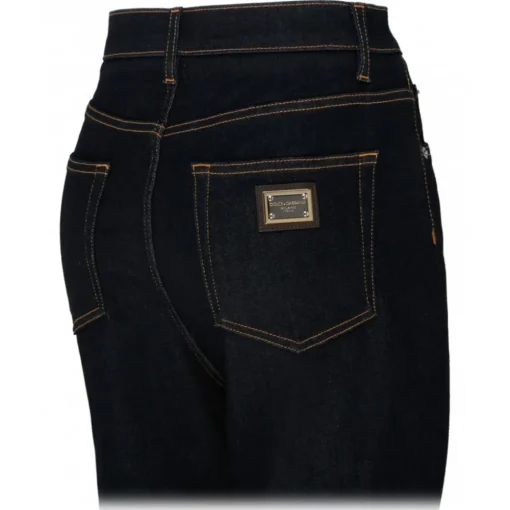 Dolce & Gabbana Dolce & Gabbana - Dark Navy Cotton Skinny Jeans - Dolce & Gabbana Exclusive Luxury Collection - Avvenice^ Trousers