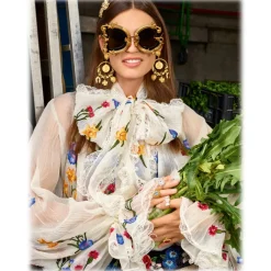Dolce & Gabbana Eyewear Dolce & Gabbana - Devotion Sunglasses - Black & Gold - Dolce & Gabbana Eyewear - Avvenice^ Sunglasses & Eyewear