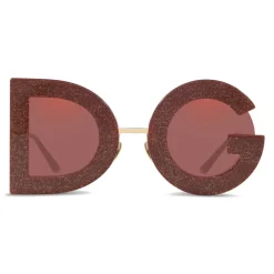 Dolce & Gabbana Eyewear Dolce & Gabbana - DG Glitter Sunglasses - Bordeaux & Gold - Dolce & Gabbana Eyewear - Avvenice