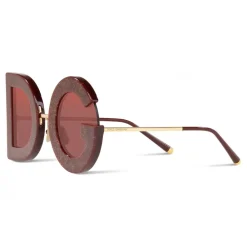 Dolce & Gabbana Eyewear Dolce & Gabbana - DG Glitter Sunglasses - Bordeaux & Gold - Dolce & Gabbana Eyewear - Avvenice