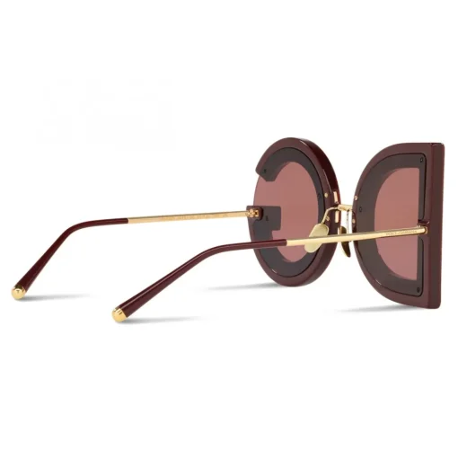 Dolce & Gabbana Eyewear Dolce & Gabbana - DG Glitter Sunglasses - Bordeaux & Gold - Dolce & Gabbana Eyewear - Avvenice