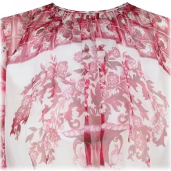 Dolce & Gabbana Dolce & Gabbana - Fucsia Maiolica Print Chiffon Dress - Dolce & Gabbana Exclusive Luxury Collection - Avvenice^ Dresses