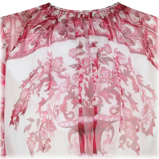 Dolce & Gabbana Dolce & Gabbana - Fucsia Maiolica Print Chiffon Dress - Dolce & Gabbana Exclusive Luxury Collection - Avvenice^ Dresses