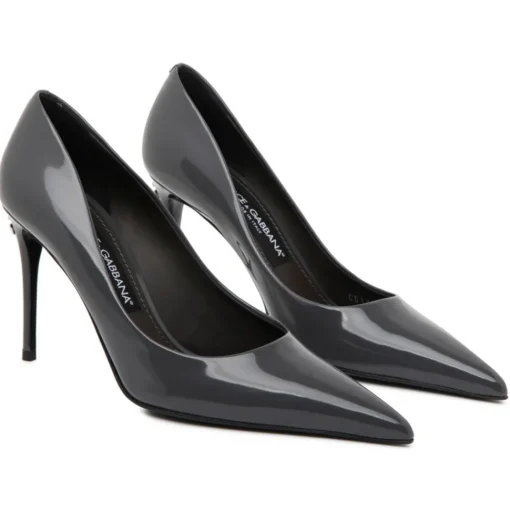 Dolce & Gabbana Dolce & Gabbana - Grey Calf Leather Pointed Toe Pumps - Dolce & Gabbana Exclusive Luxury Collection - Avvenice