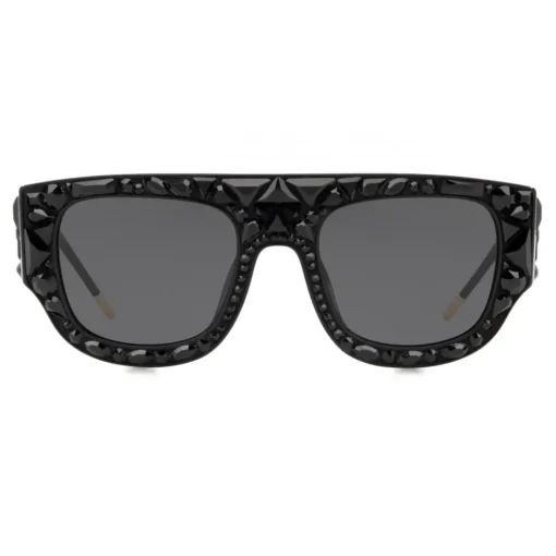 Dolce & Gabbana Eyewear Dolce & Gabbana - King Domenico Sunglasses - Black with Black Crystals - Dolce & Gabbana Eyewear - Avvenice