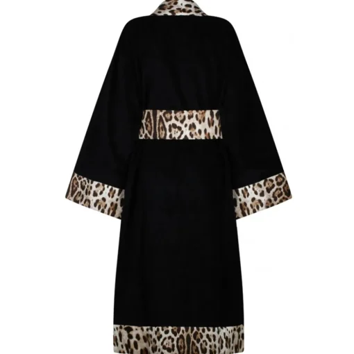 Dolce & Gabbana Dolce & Gabbana - Leopard Print Trim Bathrobe - Dolce & Gabbana Exclusive Luxury Collection - Avvenice