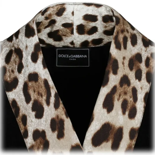 Dolce & Gabbana Dolce & Gabbana - Leopard Print Trim Bathrobe - Dolce & Gabbana Exclusive Luxury Collection - Avvenice