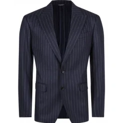 Dolce & Gabbana Dolce & Gabbana - Navy Blue Pinstripe Jacket - Dolce & Gabbana Exclusive Luxury Collection - Avvenice^ Jackets