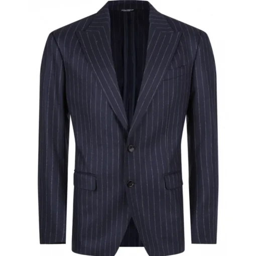 Dolce & Gabbana Dolce & Gabbana - Navy Blue Pinstripe Jacket - Dolce & Gabbana Exclusive Luxury Collection - Avvenice^ Jackets