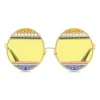 Dolce & Gabbana Eyewear Dolce & Gabbana - Oval Metal Sunglasses with Crystals - Shiny Gold Multicolored - Dolce & Gabbana Eyewear - Avvenice^ Sunglasses & Eyewear